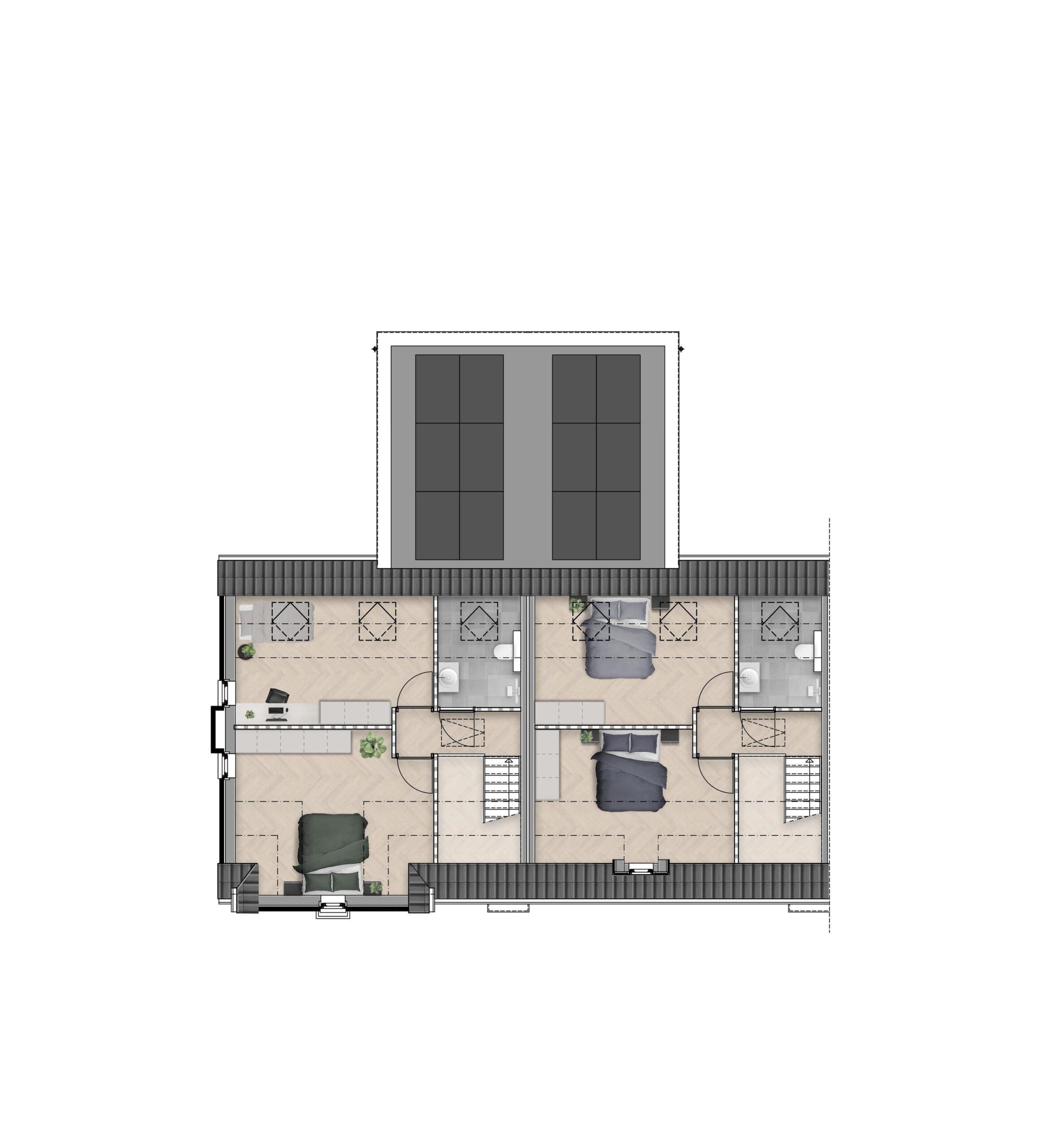 Plattegrond met opties verdieping