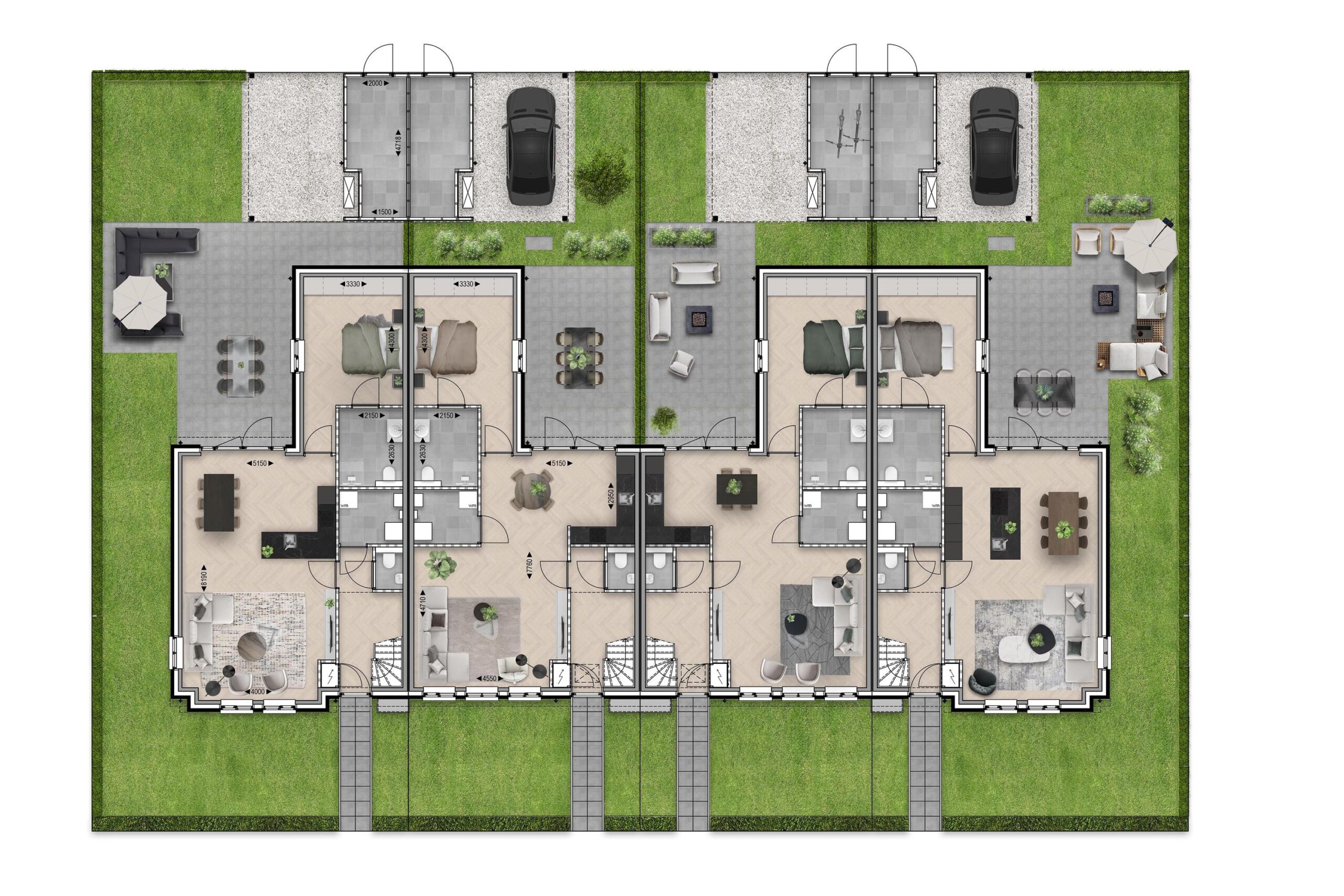 Plattegrond rijwoning basis begane grond
